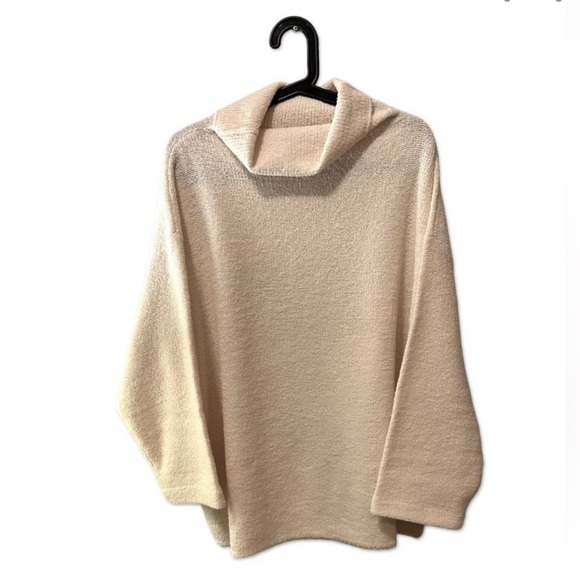 Eileen Fisher Wool Blend TurtleNeck Knit Ivory Sweater - Picture 2 of 5